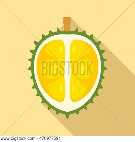Durian Icon. Flat Illustration Of Durian Icon For Web Design