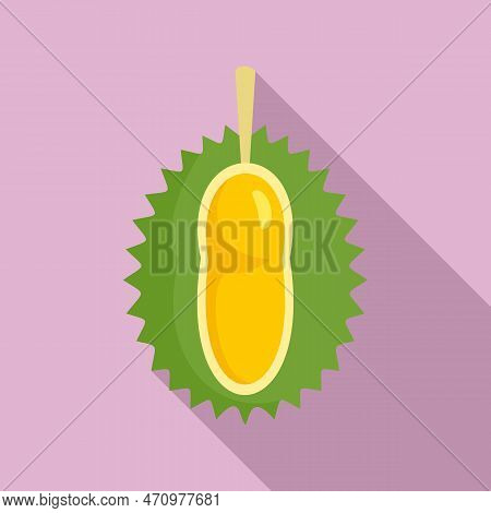 Small Durian Fruit Icon. Flat Illustration Of Small Durian Fruit Icon For Web Design