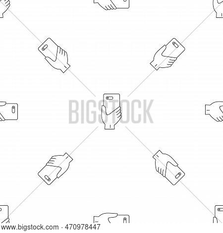 Smartphone Hand Pattern Seamless Repeat Geometric For Any Web Design