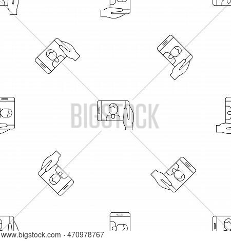 Man Take Selfie Phone Pattern Seamless Repeat Geometric For Any Web Design