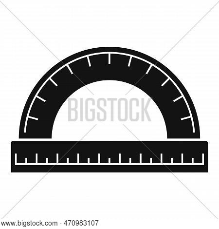Wood Protractor Icon. Simple Illustration Of Wood Protractor Icon For Web Design Isolated On White B