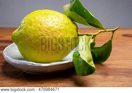 Lemon Citron Cedrate Or Citrus Medica, Large Fragrant Citrus Fruit With Thick Rind
