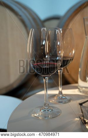 Tasting Of Rioja Wines, Visit Of Winery Cellars With French Or American Oak Barrels With Agening Red
