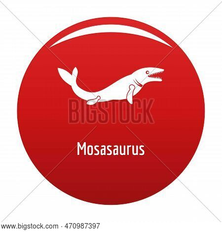 Mosasaurus Icon. Simple Illustration Of Mosasaurus Icon For Any Design Red