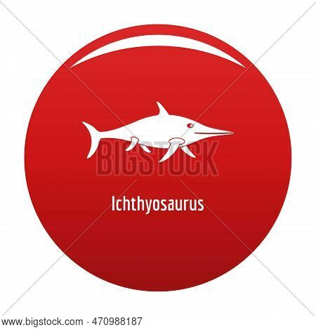 Ichthyosaurus Icon. Simple Illustration Of Ichthyosaurus Icon For Any Design Red