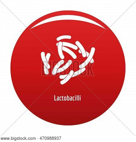 Lactobacilli Icon. Simple Illustration Of Lactobacilli Icon For Any Design Red