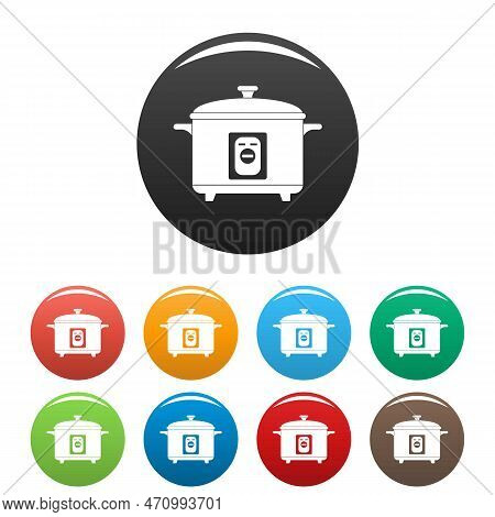 Multivariate Icons Set 9 Color Isolated On White For Any Design
