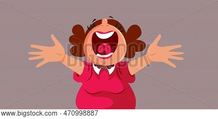 Happy Mother-in-law Reaching For A Hug Vector Cartoon Illustration
