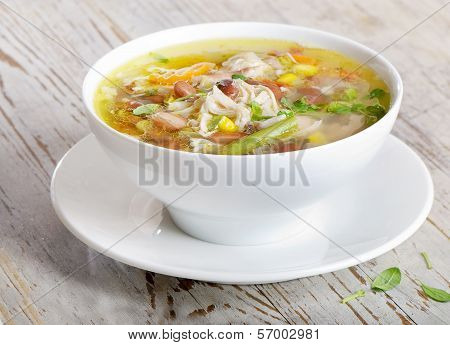Bowl Of Chicken Vegetable Soup