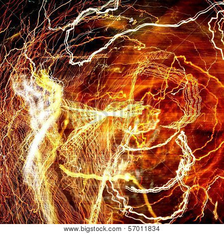 Lightning background abstract concept in red color