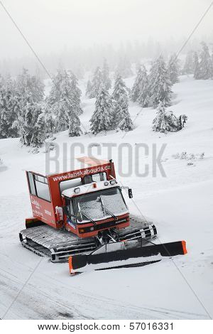 Snowcat in snowy country