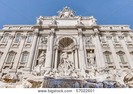 Trevi Fountain, The Baroque Fountain In Rome, Italy.