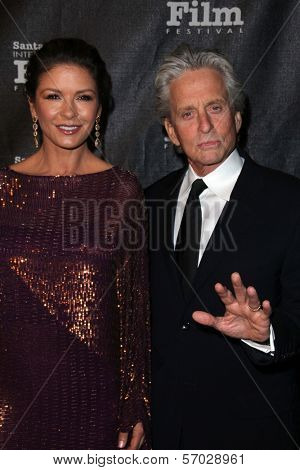 Catherine Zeta-Jones, Michael Douglas at the SBIFF 2011 Kirk Douglas Award honoring Michael Douglas, Four Seasons Biltmore, Santa Barbara, CA 10-13-11