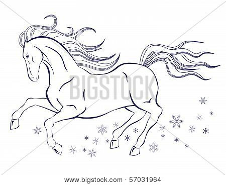 Horse And Snowflakes.eps