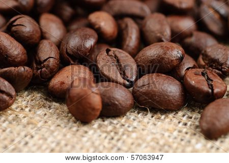 Coffee Beans On The Bagging