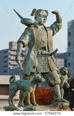 Momotaro Statue in Okayama