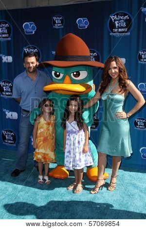 Maria Canals-Barrera and family at the Disney's Phineas and Ferb 2nd Dimension Movie Premiere, El Capitan Theater, Hollywood, CA. 08-03-11