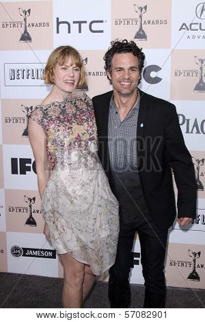 Mark Ruffalo and wife Sunrise Coigney at the 2011 Film Independent Spirit Awards, Santa Monica Beach, Santa Monica, CA 02-26-11