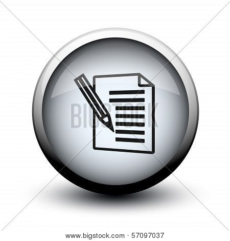 Button Sheet Of Paper And Pancil 2D