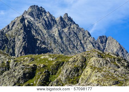 Snow Mountain Under Blue Sky In The Gadmen,switzerland