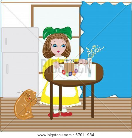 Girl and easter
