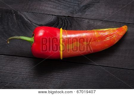 Red Pepper On Black