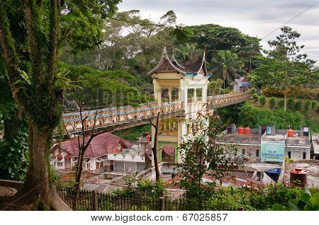 Bridge With Minangkabau Architecture. Bukittinggi. Sumatra Island. Indonesia