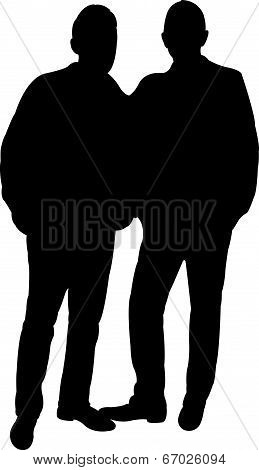 standing men silhouette vector