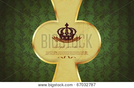 antique retro gold-framed label