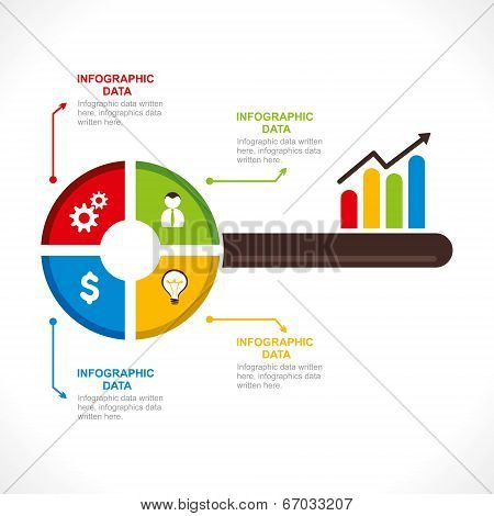 creative business key info-graphics design for present business related information concept vector