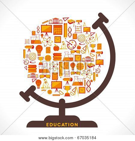 globe design with educational icon concept vector