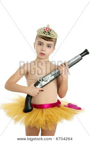 Bella bambina Ballerina con trombone