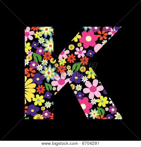 vector flower font letter k vector photo bigstock pretty letter k