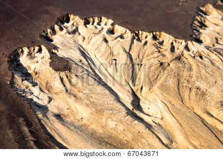 Sand Surface With The Relief Formed By Water Currents