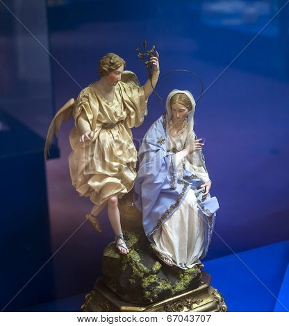 Figurines in San Lorenzo Maggiore church, Naples, Italy