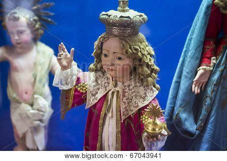 Figurines in San Lorenzo Maggiore church, Naples, Italy