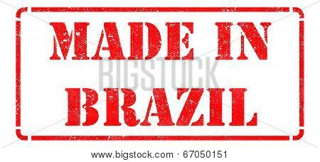 Made in Brazil - Red Rubber Stamp.