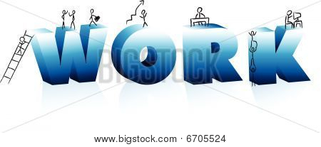 Doodle Cartoons klimmen Word werk.
