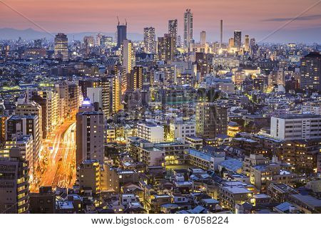 Tokyo, Japan skyline viewed from Bunkyo Ward.