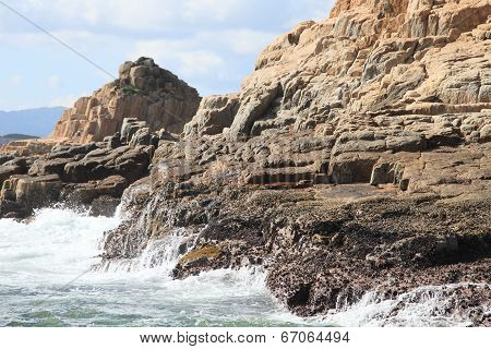 volcanic rock island of Hong Kong Geological Park