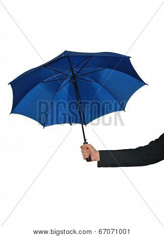 Hand holding an umbrella