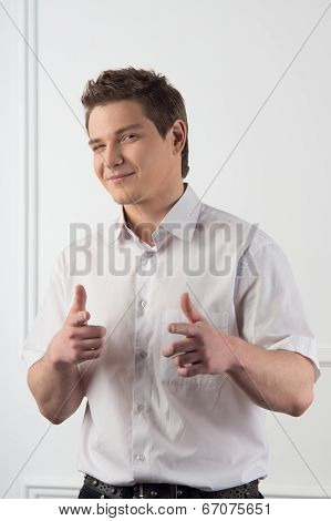 Handsome guy in white shirt