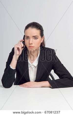 Business woman with telephone