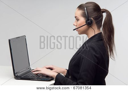 Business lady with laptop