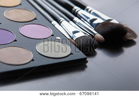 Professional cosmetics, palette with eyeshadow, make-up