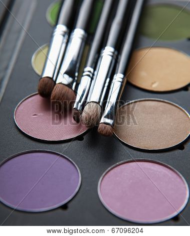 Professional cosmetics, palette with eyeshadow, make-up