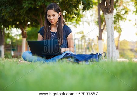 Using A Laptop Outdoors