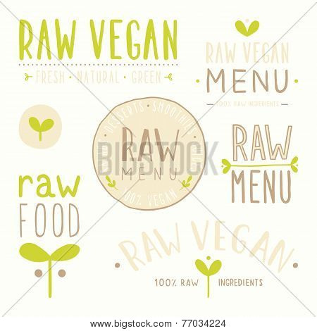 Raw vegan badges.