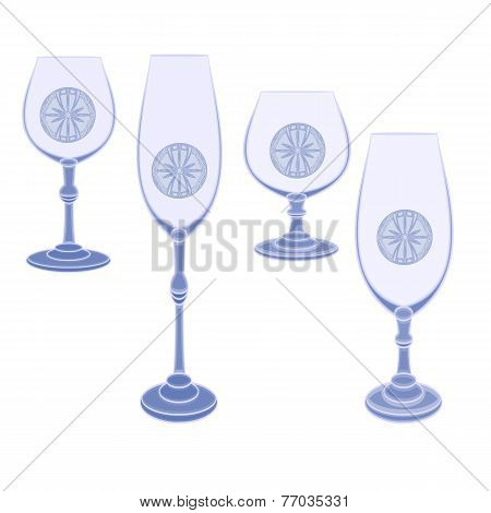 Glasses Cut Glass Vector