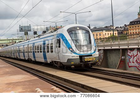 Modern  Train In Sweden